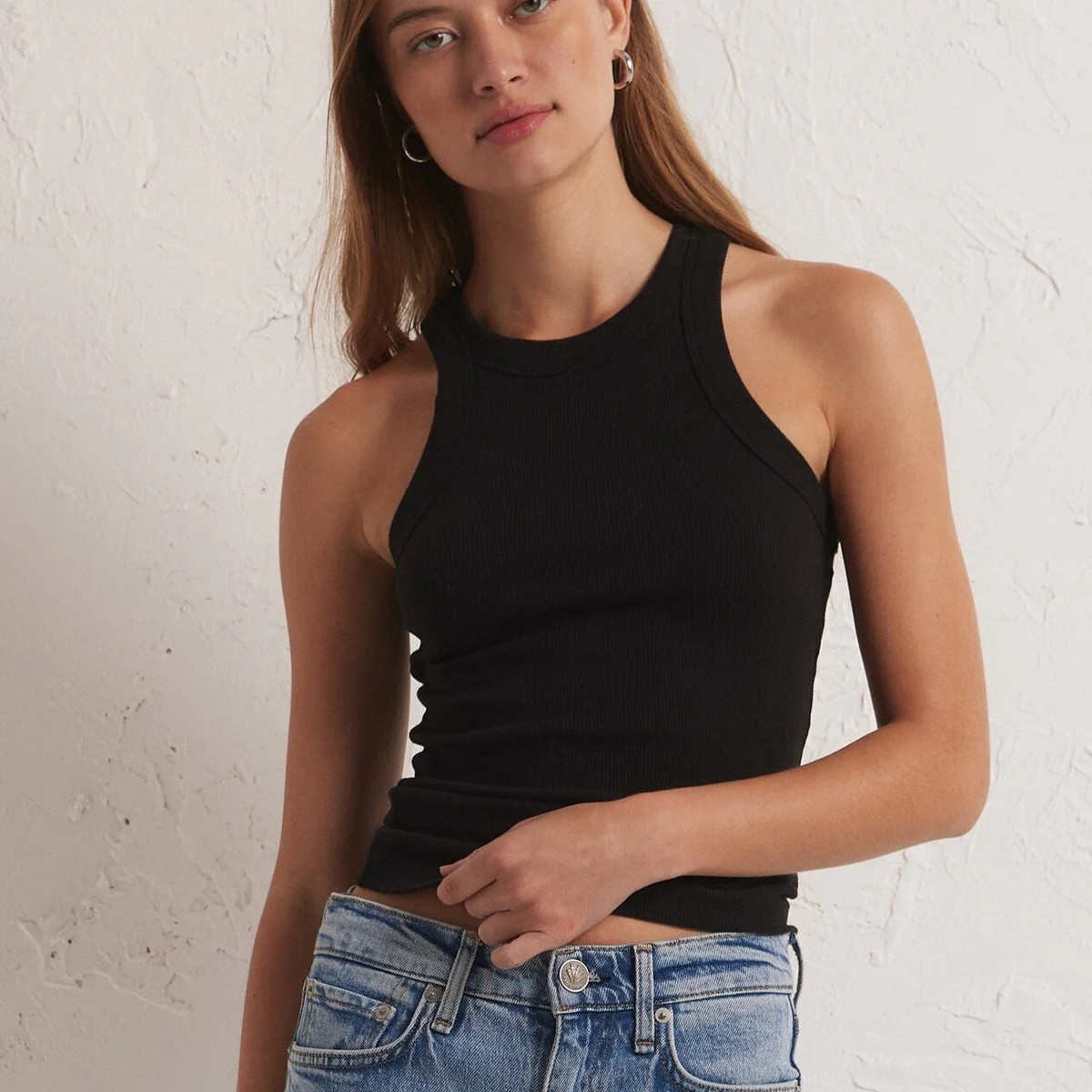Z Supply Lilly Rib Tank - Black | SculptHouse