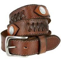 Men's Hand Laced Full Grain Leather Belt With 2-Overlays And-4 - Vintage Buffalo Nickel Conchos | Etsy (US)