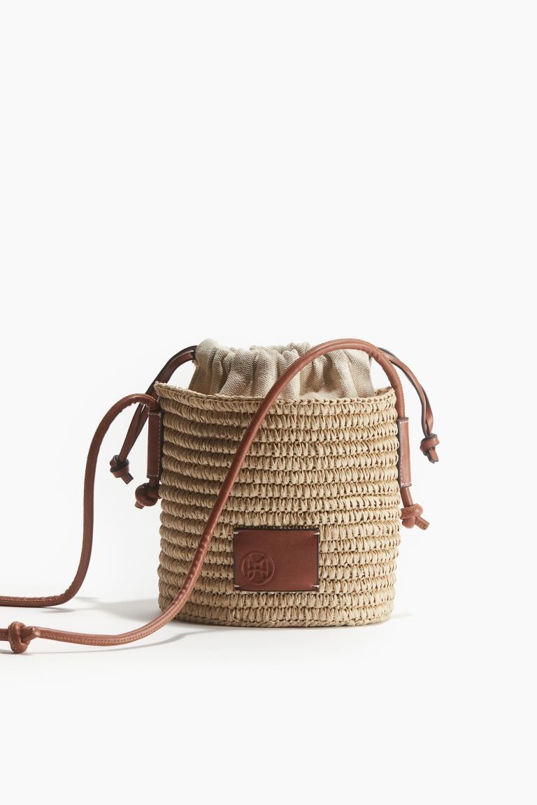 Straw Bucket Bag - Beige - Ladies | H&M US | H&M (US + CA)