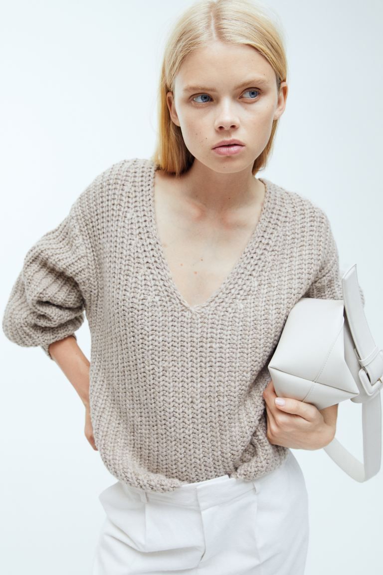 Rib-knit Sweater - Cream - Ladies | H&M US | H&M (US + CA)