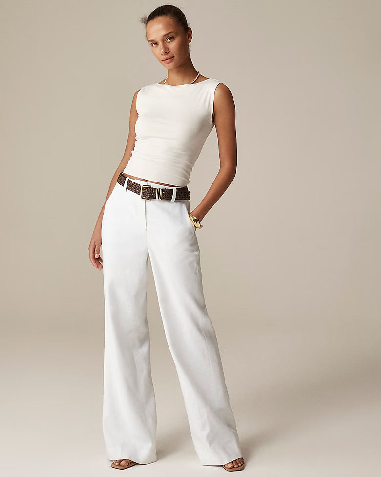 Carolina flare pant in stretch linen blend | J. Crew US