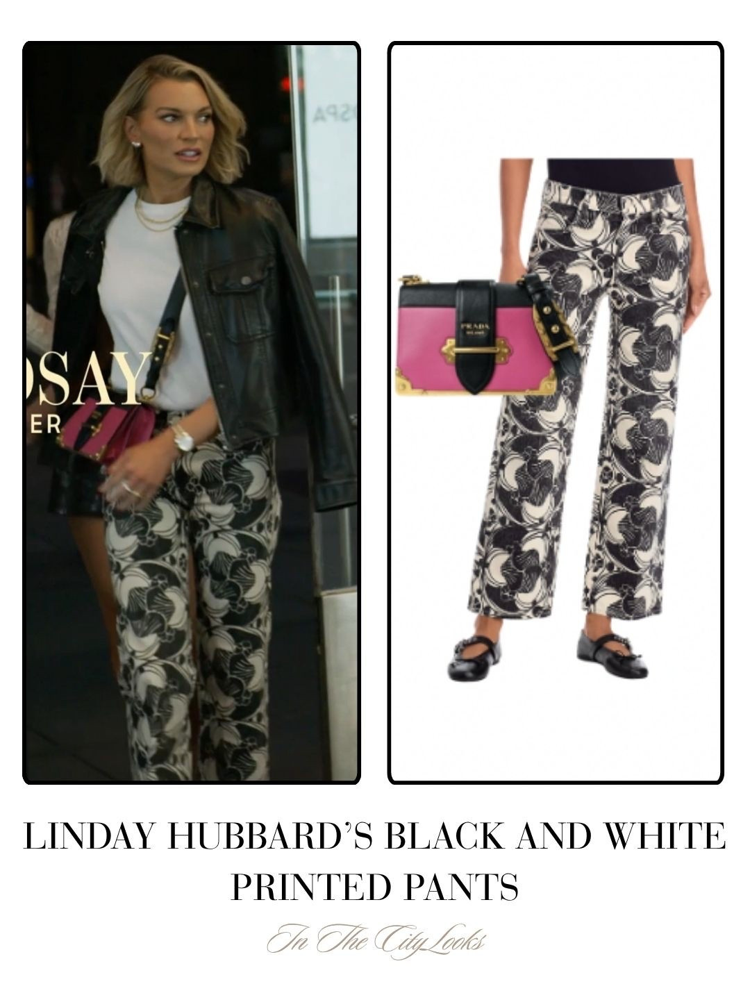 Lindsay Hubbard’s Black and White Printed Pants