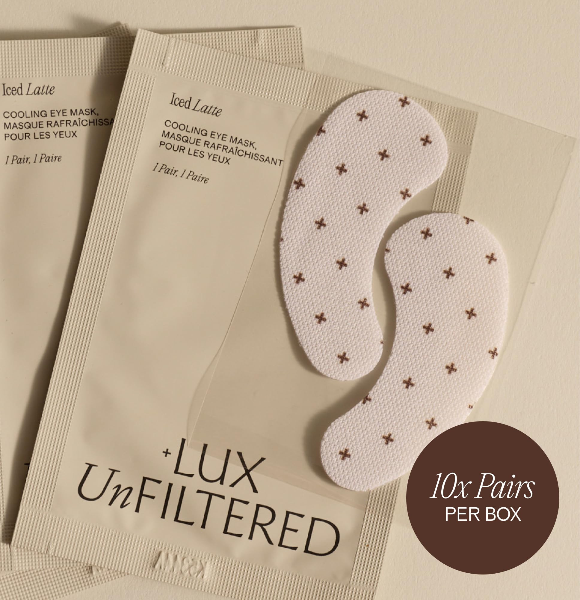 Amazon.com: + Lux Unfiltered Iced Latte Cooling Under Eye Patches - Anti-Slip Caffeine Infused Korean Eye Mask - Reduces Puffiness, Brightens & Hydrates - Niacinamide & Hyaluronic Acid - Vegan - 10 Pairs : Beauty & Personal Care | Amazon (US)