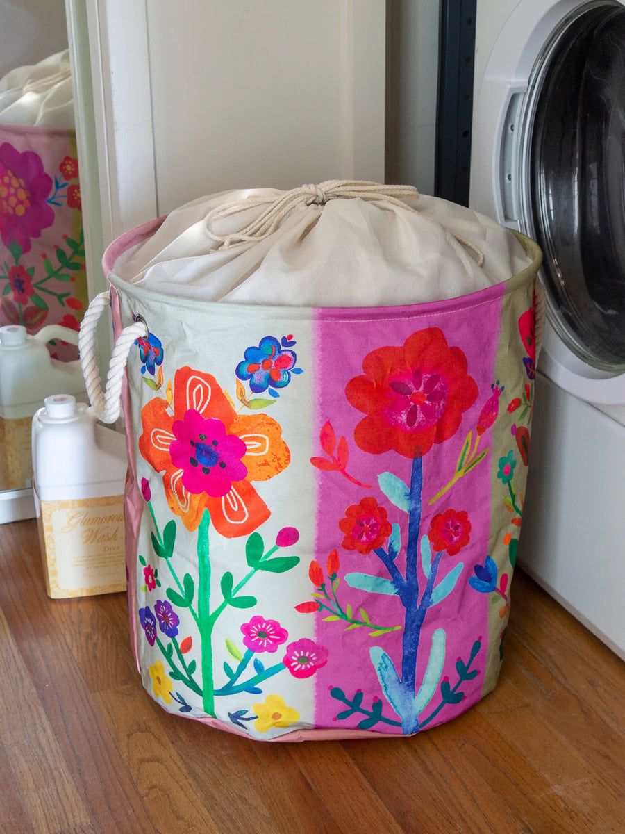 Boho Printed Laundry Hamper - Floral | Natural Life