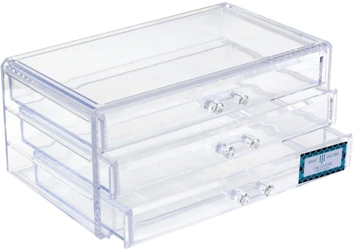 Isaac Jacobs Clear Acrylic 3-Drawer Stackable Jewelry Organizer | Walmart (US)