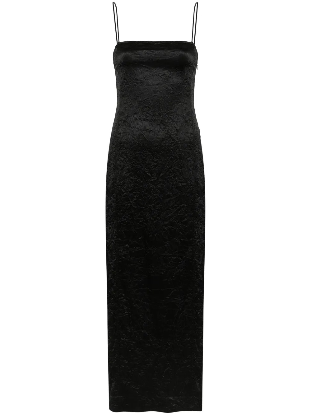 GANNI Crinkled Satin Maxi Dress - Farfetch | Farfetch Global