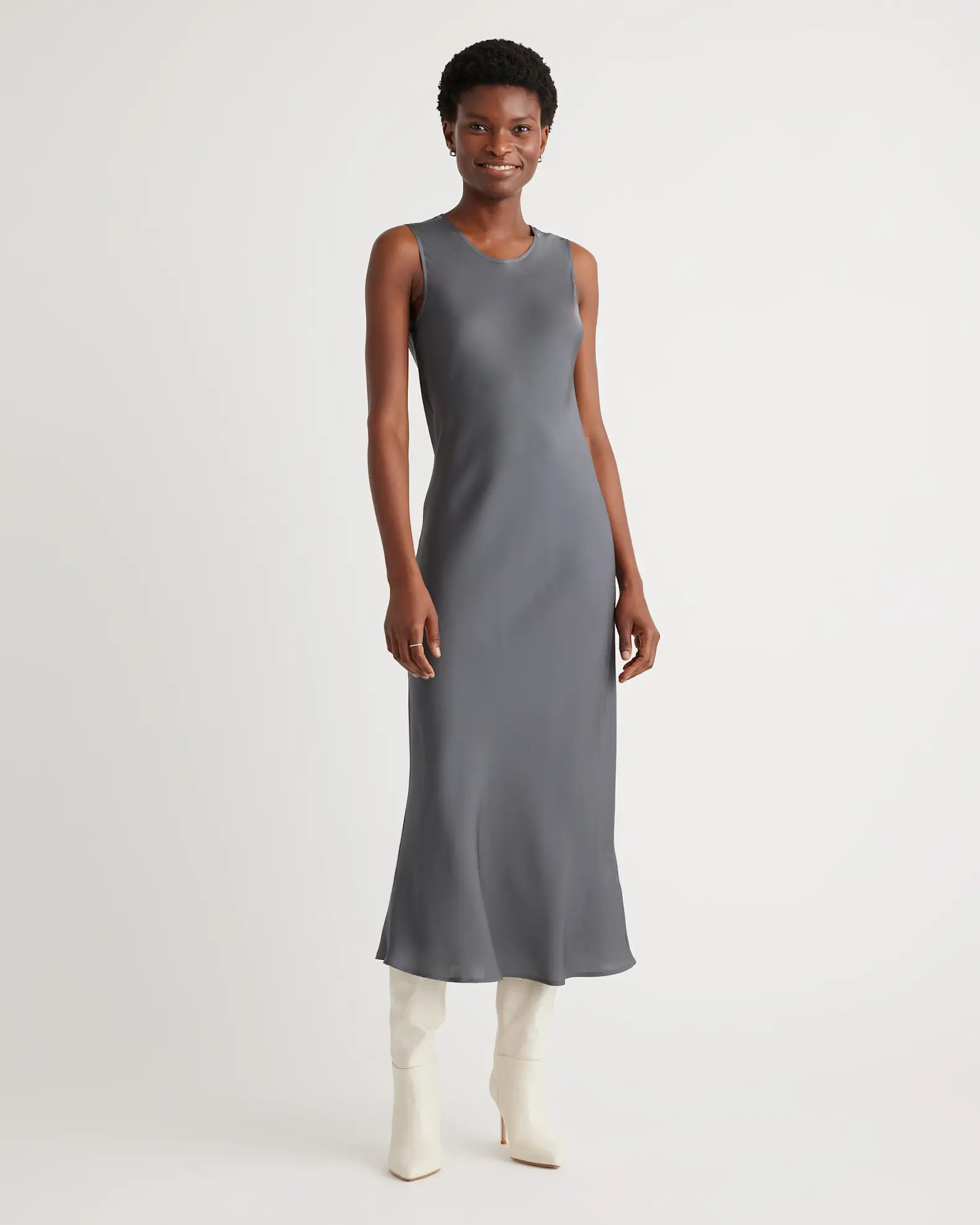 Washable Stretch Silk Tank Midi Dress | Quince