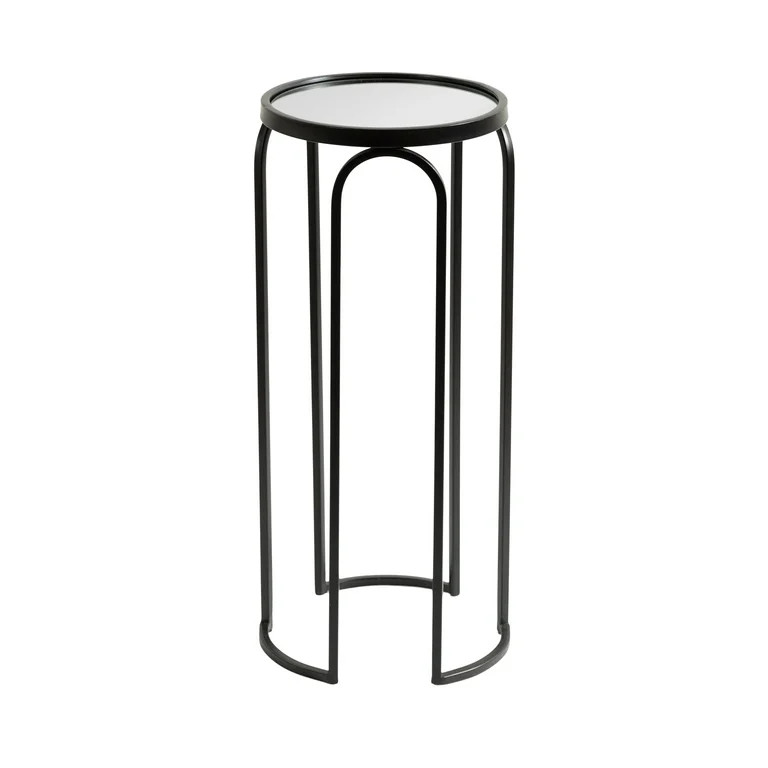 Kate and Laurel Pomeroy Modern Decorative Drink Table, 11 x 11 x 24, Mirrored Glass and Black, Co... | Walmart (US)