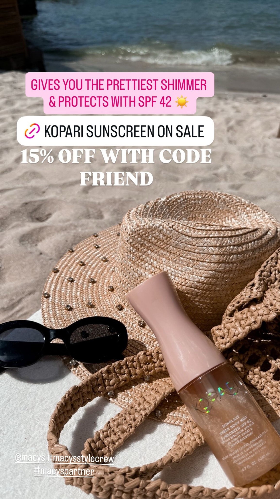 15% OFF WITH CODE FRIEND  GIVES YOU THE PRETTIEST SHIMMER & PROTECTS WITH SPF 42 ☀️ @macys #macysstylecrew #macyspartner