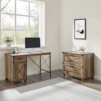 Nguyen 2 Piece Rectangular Computer Desk Office Set | Wayfair North America