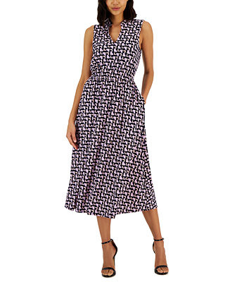 Anne Klein Women's Jenna Stand-Collar Sleeveless Dress & Reviews - Dresses - Women - Macy's | Macys (US)