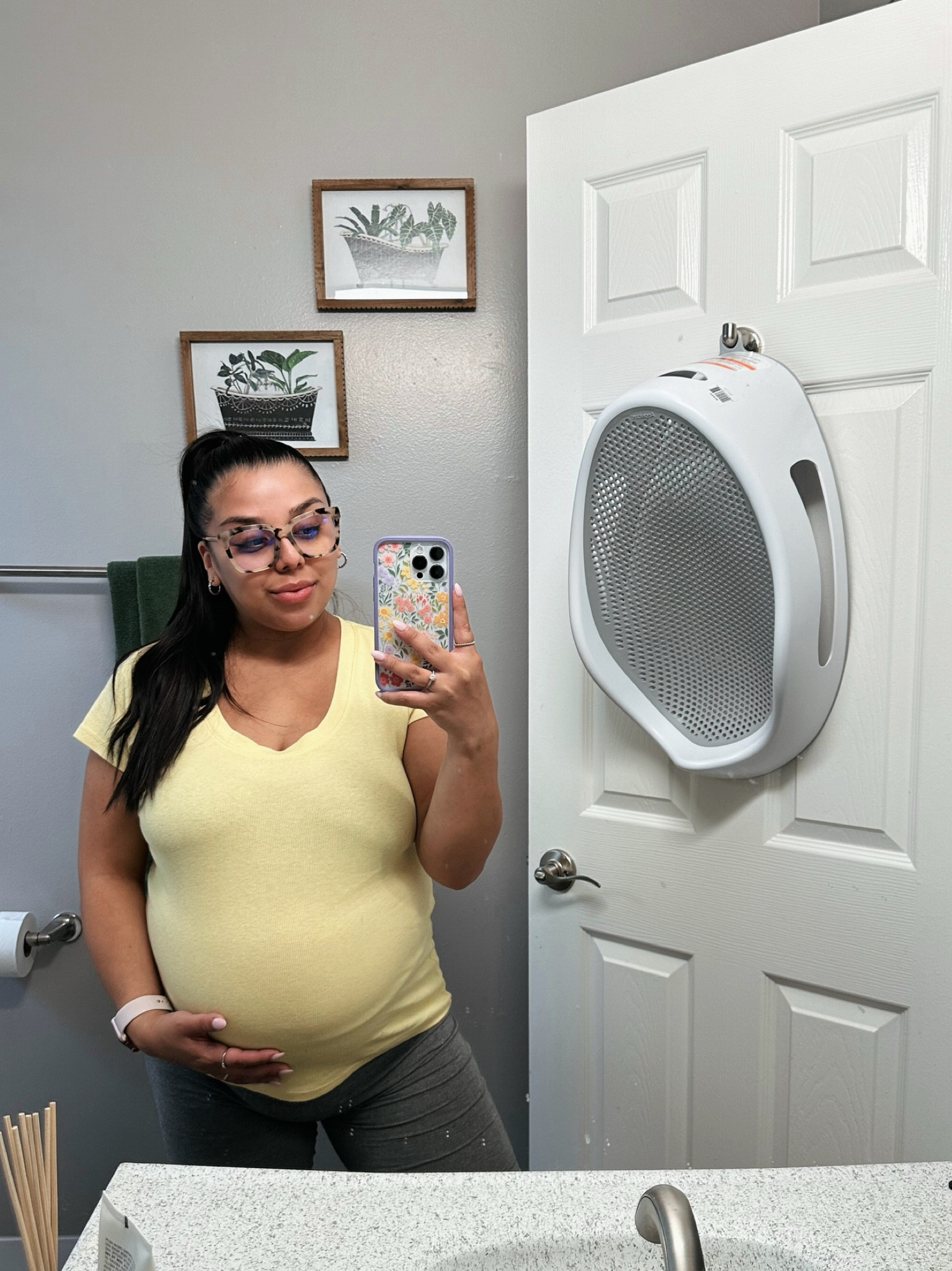 easy, comfy pregnancy outfit ✨ love basic affordable clothing from target! && the cute stylish blue light glasses from diff eyewear! 

#LTKStyleTip #LTKBump