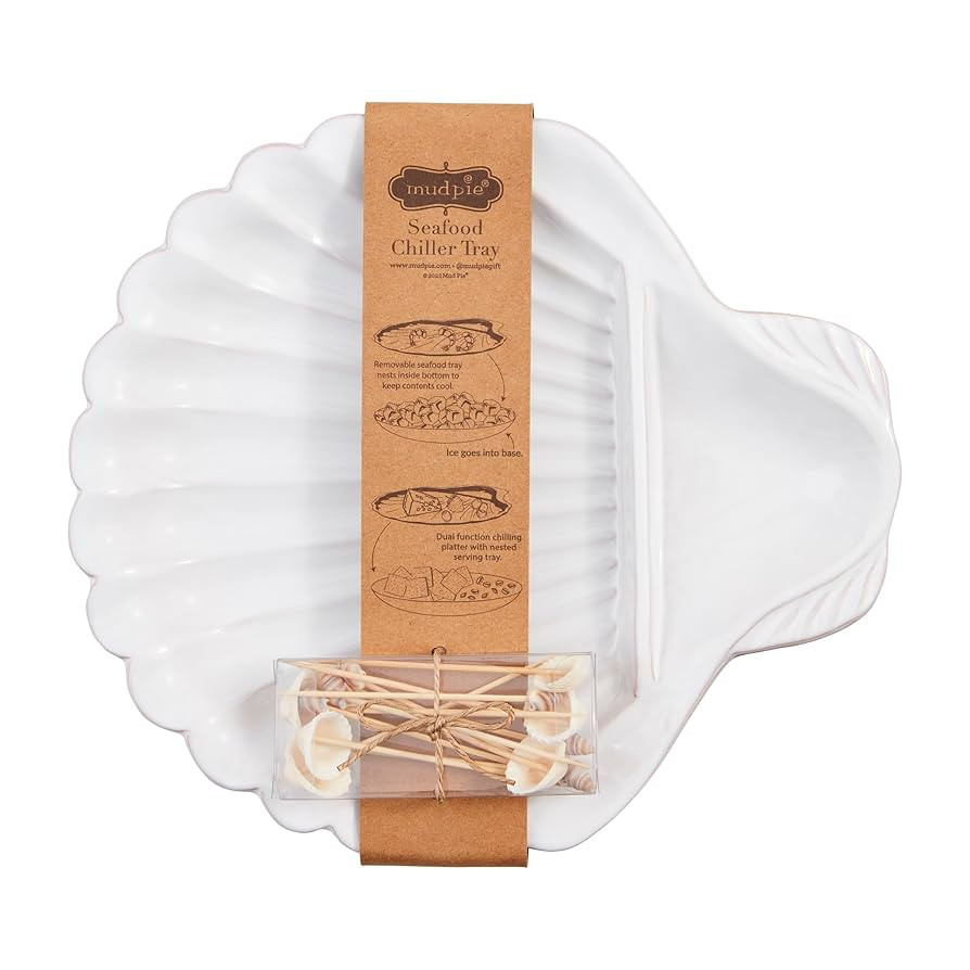 Mud Pie Sea Chiller Set; Chiller 10 3/4" x 8 3/4" | Toothpick 3" | Amazon (US)