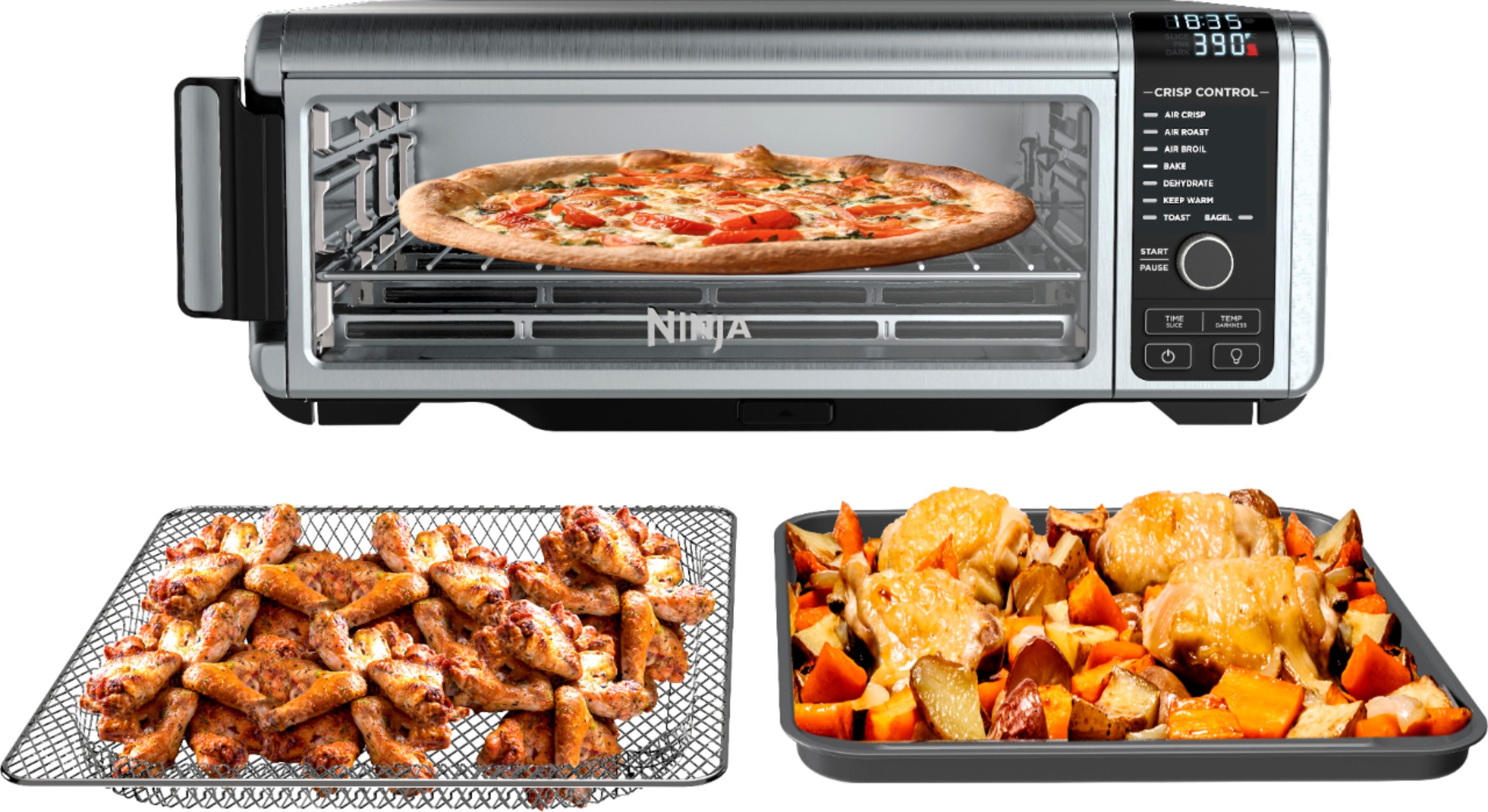 Ninja Foodi 8-in-1 Digital Air Fry Oven, Toaster, Flip-Away Storage, Dehydrate, Keep Warm Stainle... | Best Buy U.S.