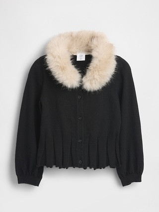 Baby & Toddler Faux Fur Collar Cardigan | Gap (US)