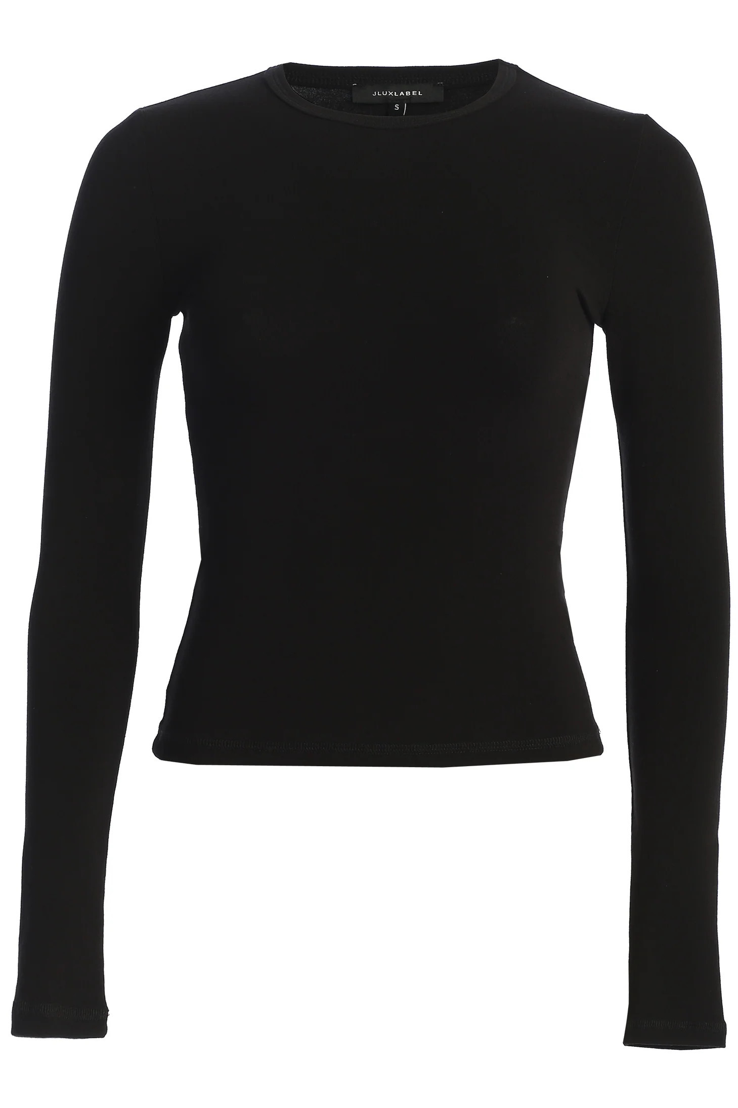 Black Essential Long Sleeve Top L | JLUXLABEL