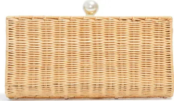 The Pearl Woven Rattan Clutch | Nordstrom