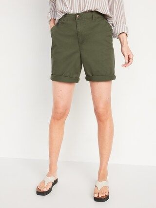 High-Waisted OGC Chino Shorts for Women -- 7-inch inseam | Old Navy (US)