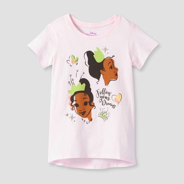 Girls' Disney Tiana Follow Your Dreams Short Sleeve Graphic T-Shirt - Pink | Target