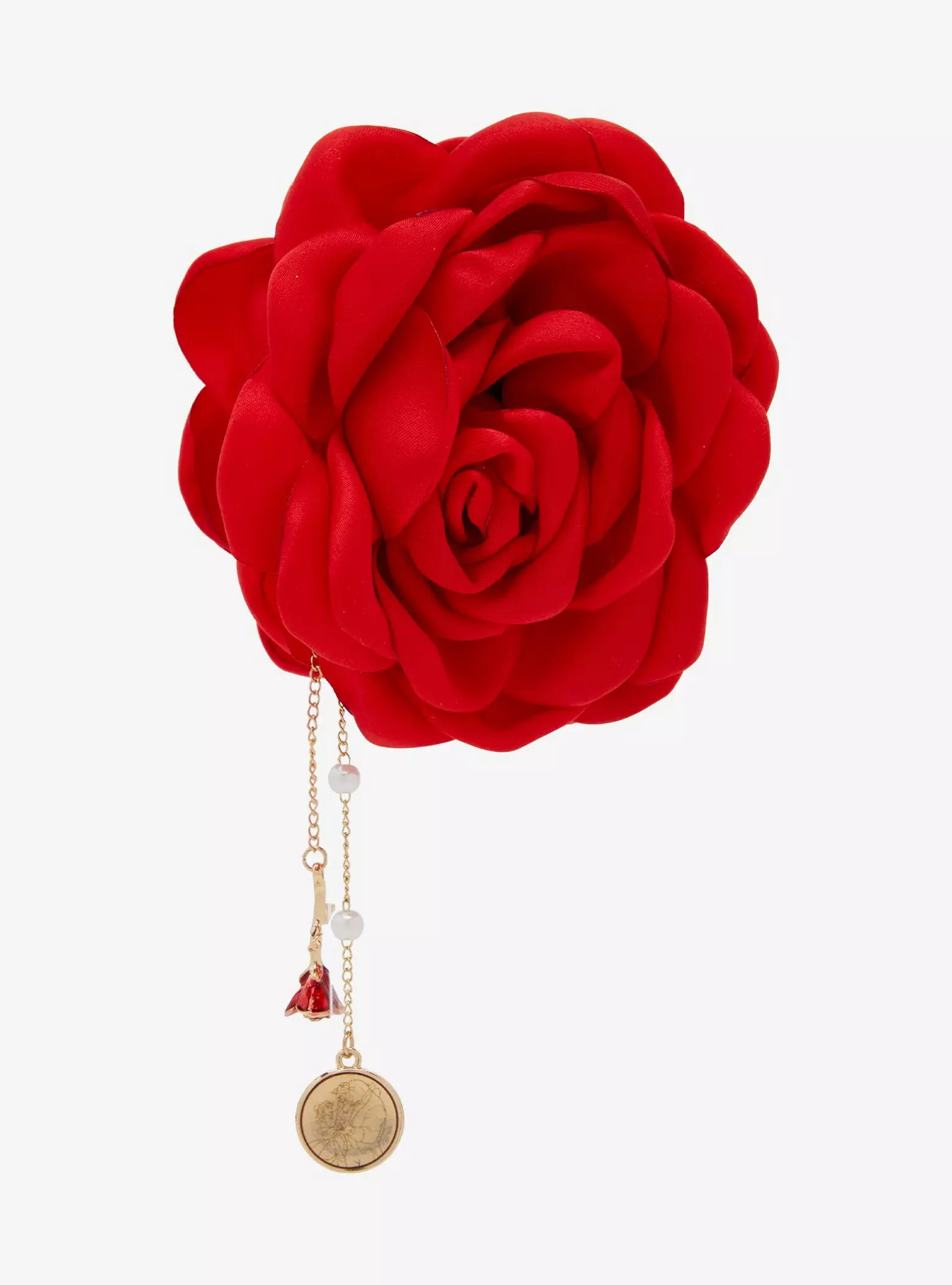 Disney Beauty and the Beast Rose Fabric Claw Clip — BoxLunch Exclusive | BoxLunch