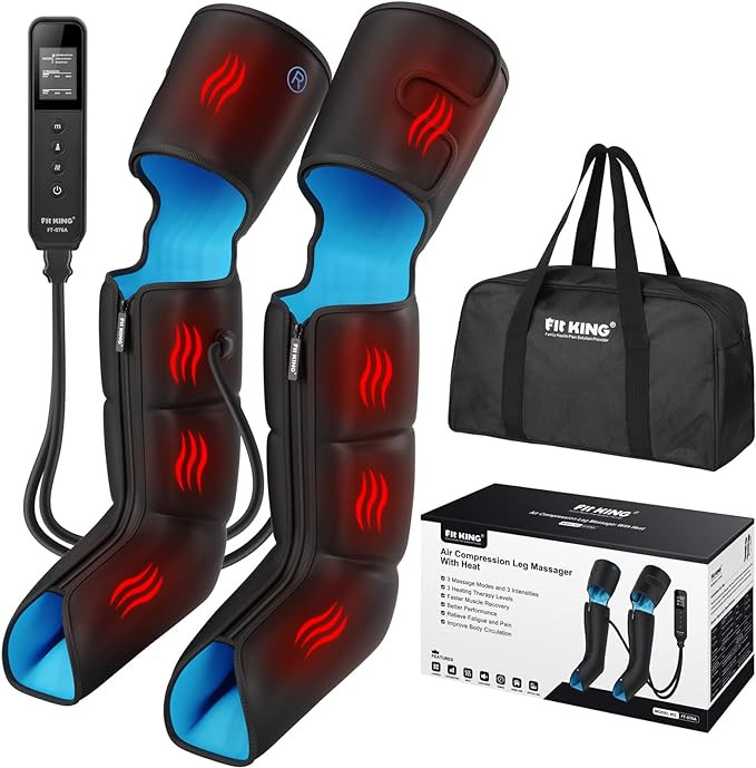 FIT KING Air Compression Leg Massager with Heat and Compression for Circulation and Pain Relief, ... | Amazon (US)