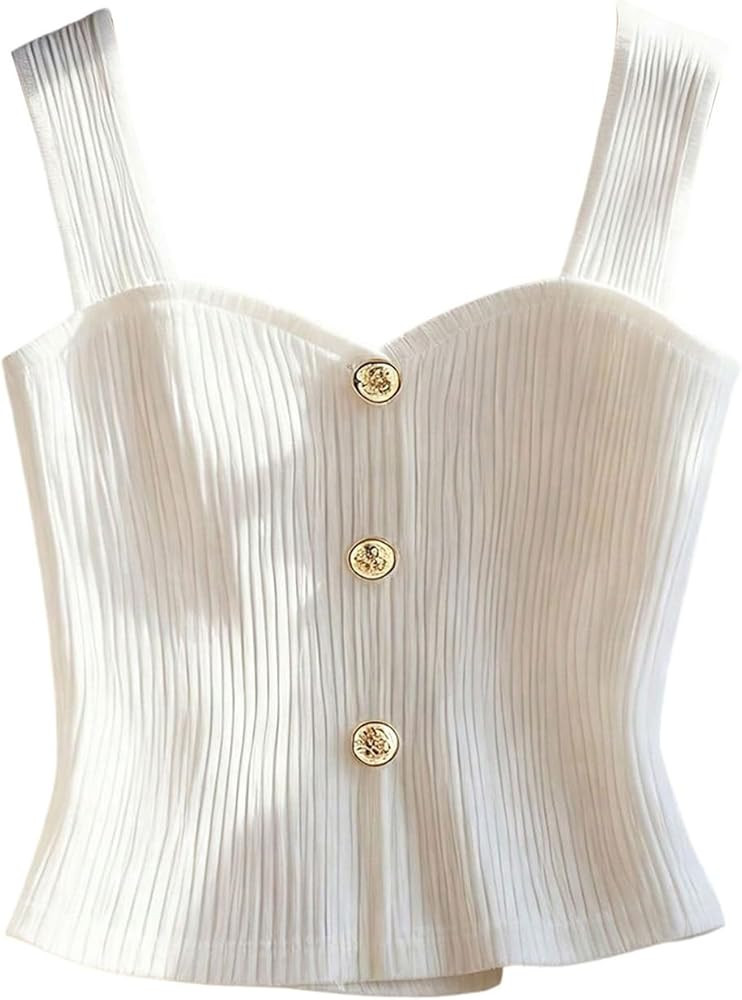 Verdusa Women's Ribbed Tank Tops Sleeveless Crop Tops Summer Dressy Outfits | Amazon (US)