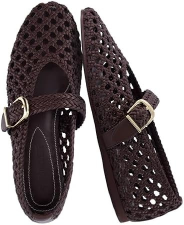 CUSHIONAIRE Wit Hand Woven Womens Flats, Comfortable Mary Jane Ballet Flat with Adjustable Buckle... | Amazon (US)