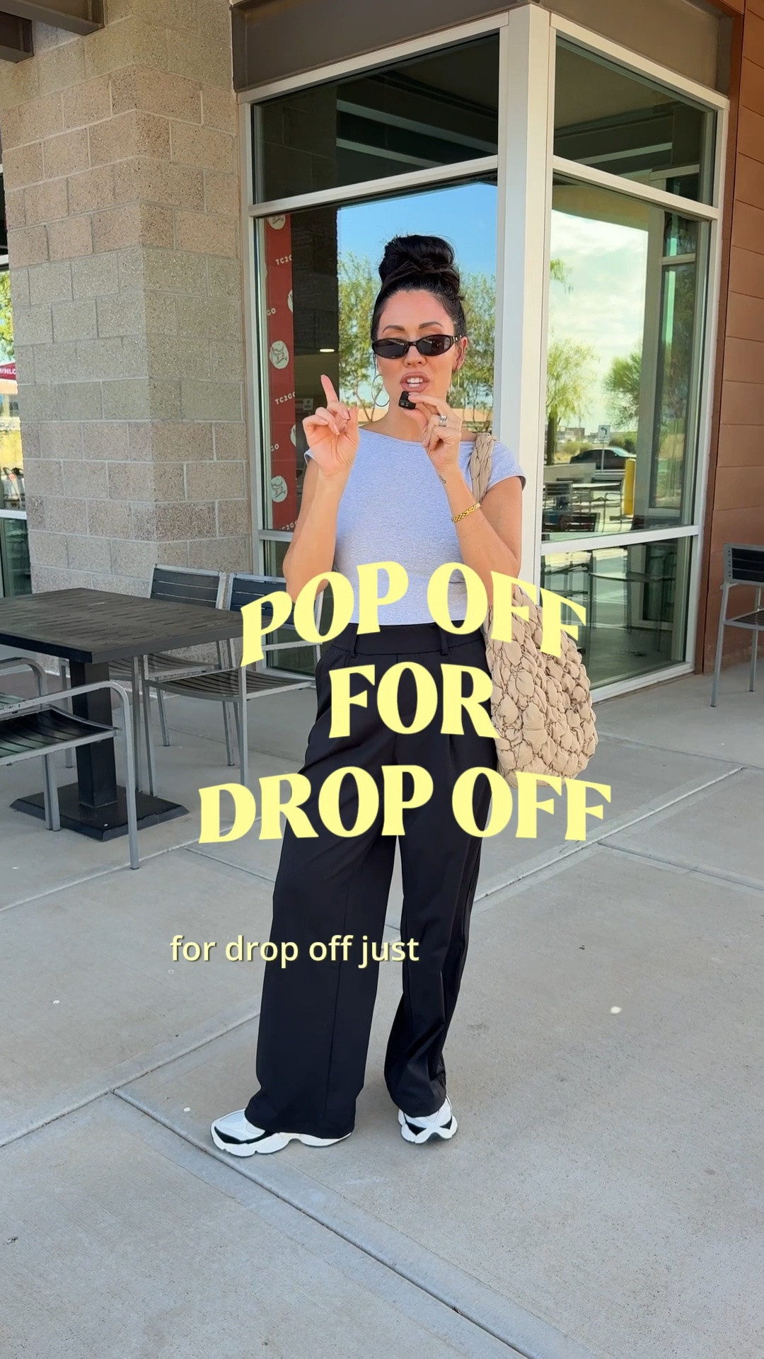 Pop off for drop off!  Drop the word DETAILS for all info! Sharing my school drop off outfit for today. These Walmart active trousers are under $30 & are so comfortable even for a day at the office!

#LTKSeasonal #LTKWorkwear #LTKootd