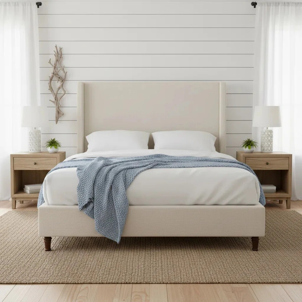 Henley Upholstered Wingback Bed, Boxspring Required | Wayfair North America