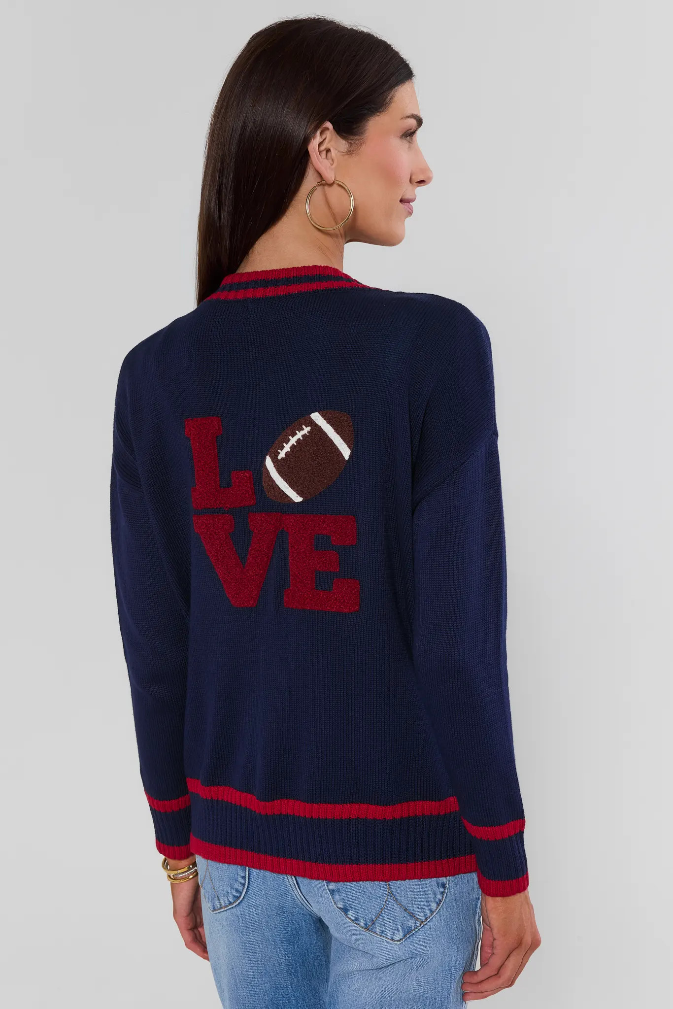 Jenna Navy Applique Cardigan | Avara