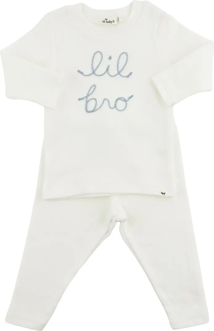 "lil bro" Fog Embroidered Two Piece Set | Nordstrom