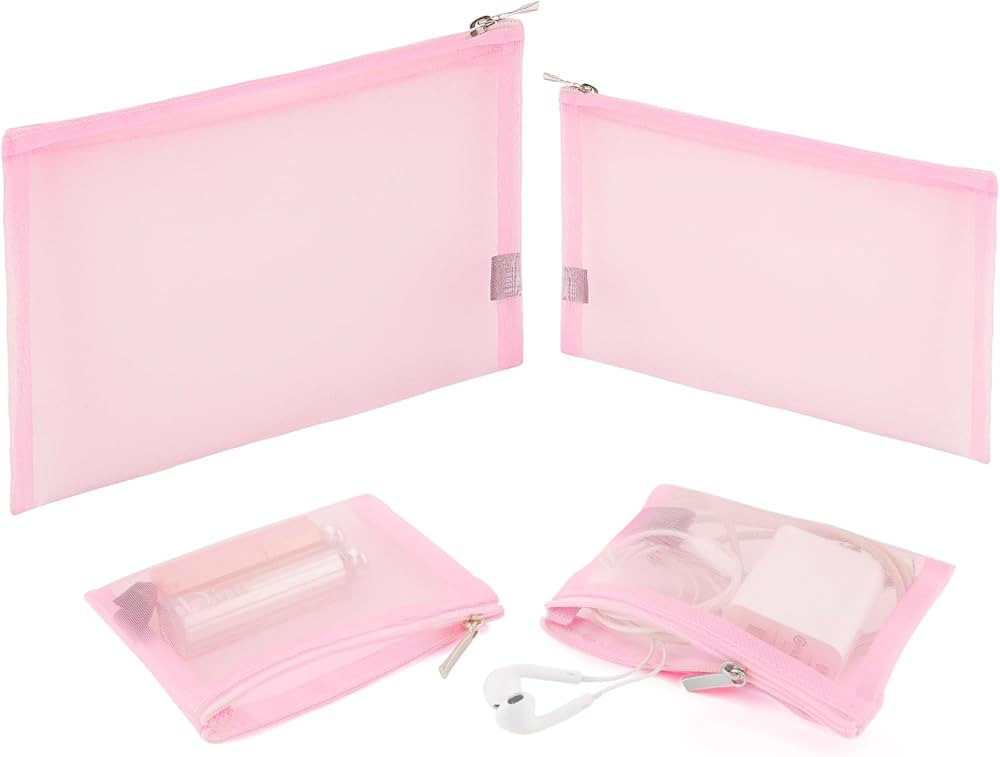 EASYFUN Mesh Pouch, Make up Bag with Zipper Cosmetic Organizer Pouch for Daily or Travel to Keep ... | Amazon (US)