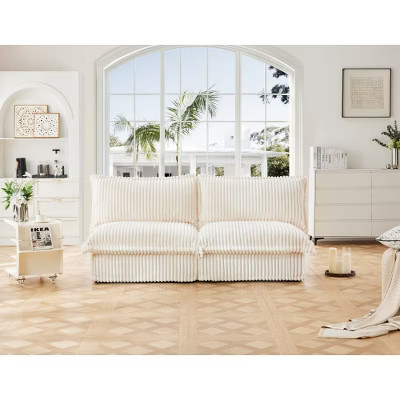 Slipcovered 2 Seater Armless Sofa,Free Combination Convertible Slipcovered Sofa,Armless Sofa Couch for Living Room and Bedroom with Multiple Pillows | Target