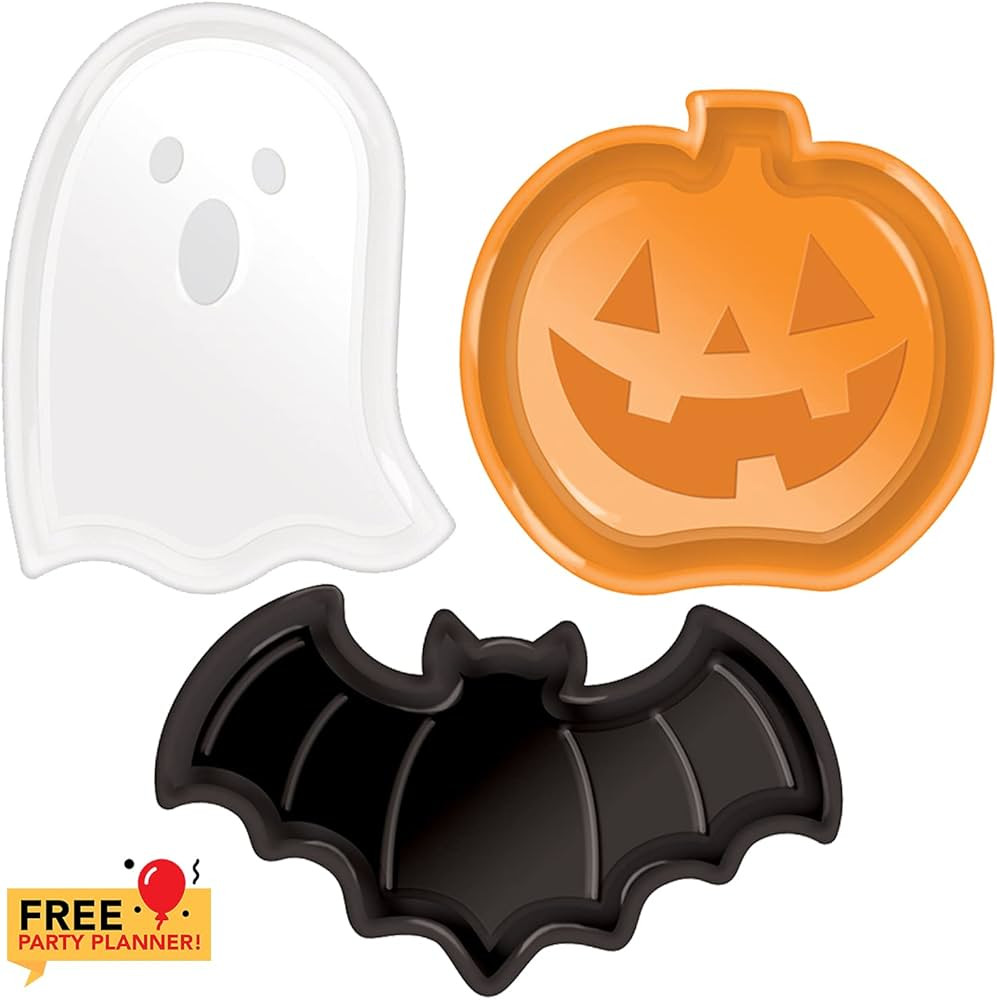 amscan Halloween 3 Small Plates 4.5-6.25 Inches - Family Friendly Kids Party Decorations - Dispos... | Amazon (US)