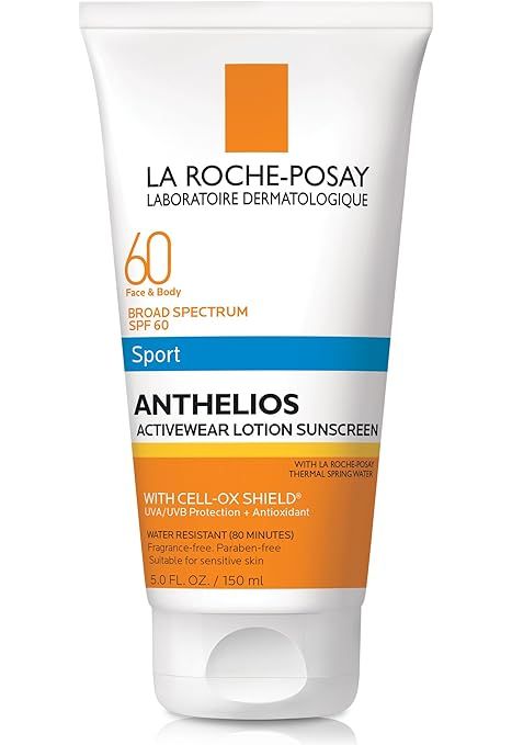 La Roche-Posay Anthelios Activewear Lotion Sport Body & Face Sunscreen Broad Spectrum SPF 60, Oxy... | Amazon (US)