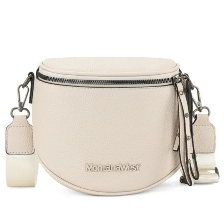 Montana West Crossbody Bags Bum Bag for Women Large Sling Bag with Adjustable Strap and Coin Purse, Beige | Walmart (US)