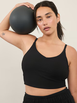 Elation V-Neck Rib Longline Bra A-C | Athleta