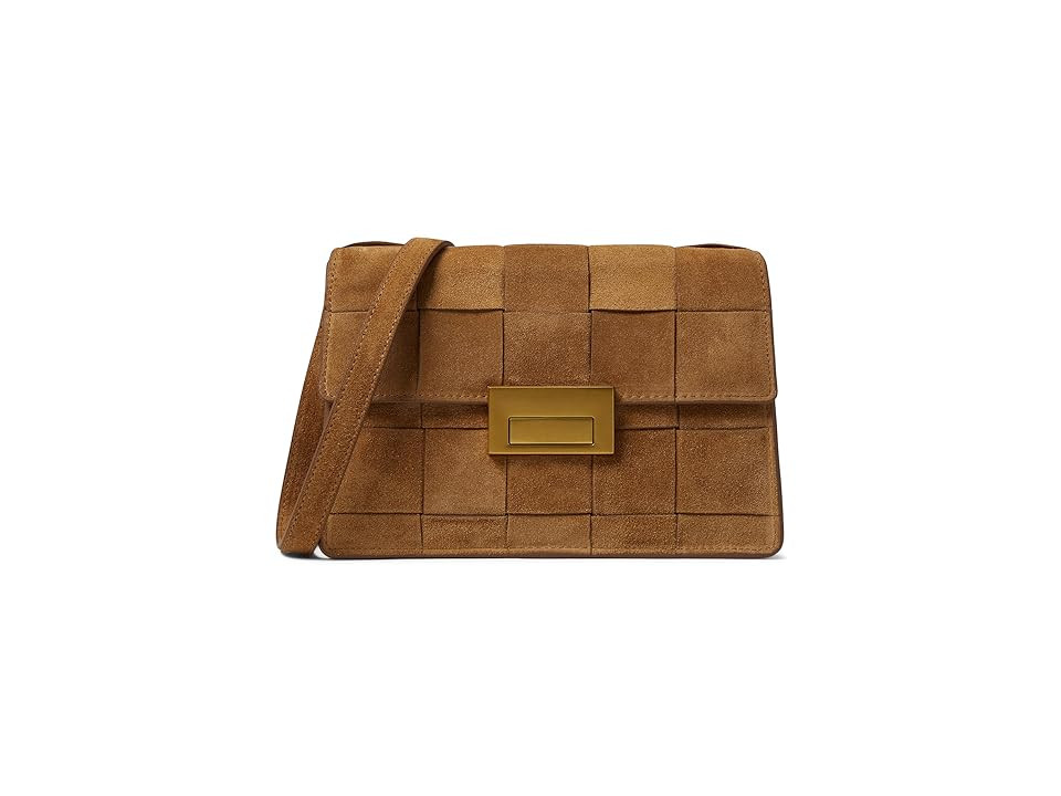 Loeffler Randall Delphine Leather Clutch Women's Handbags Toffee, Cotton/Leather/Twill | Zappos