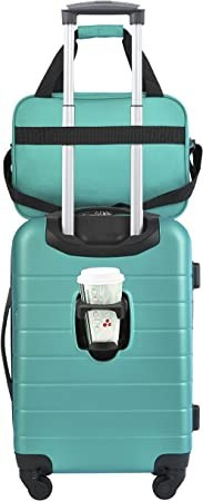 Wrangler El Dorado Lugggage Set with Cup Holder and USB Port, Teal, 2 Piece | Amazon (US)