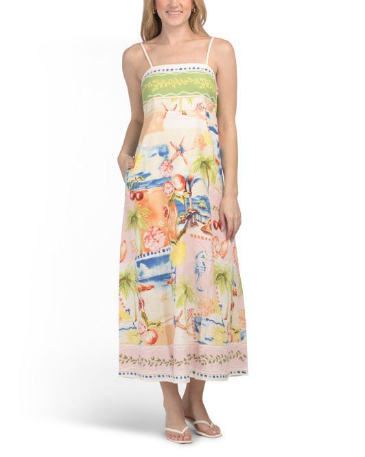Linen Blend Tropical Maxi Dress | Casual Dresses  | Marshalls | Marshalls