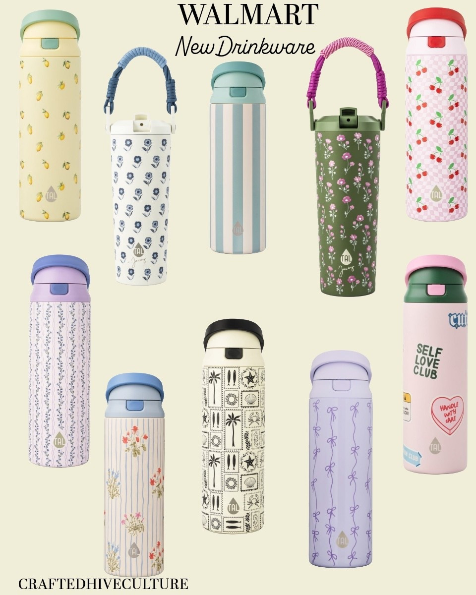These are dangerously cute… like why does my water bottle suddenly need to match my decor?? 🥹🤍

Walmart dropped the prettiest new drinkware and I’m obsessed with the soft florals, stripes, and vintage-inspired prints. They feel so high-end but are actually affordable, and I love that they make everyday things feel a little more intentional ✨

Perfect for your nightstand, car, or just romanticizing your daily routine (because yes… even water deserves to be aesthetic)

#ltkhome #walmartfinds #aestheticliving #cozyhomevibes #everydayessentials #cottagecorefinds #affordablefinds #ltkunder50