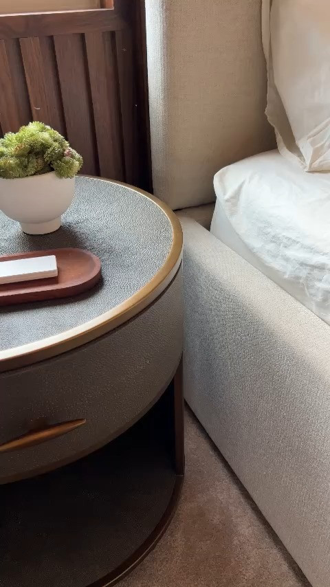 The perfect round nightstands and minimal chic styling @wayfair 

 #Wayfair #WayfairPartner #LTKHome #LTKSaleAlert