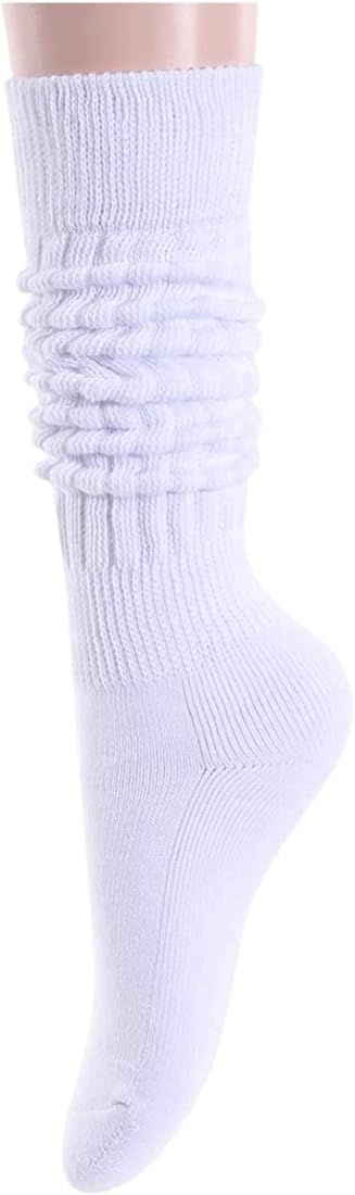 Zmart Socks for Women, White Cream Pink Red Neon Socks, 80s 90s Tube Socks, Christmas | Amazon (US)