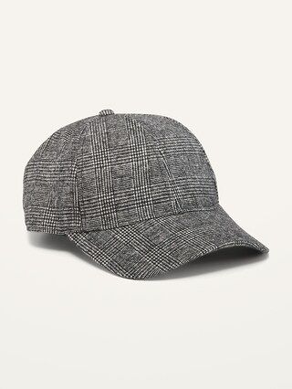 Gender-Neutral Glen Plaid Tweed Baseball Cap for Adults | Old Navy (US)