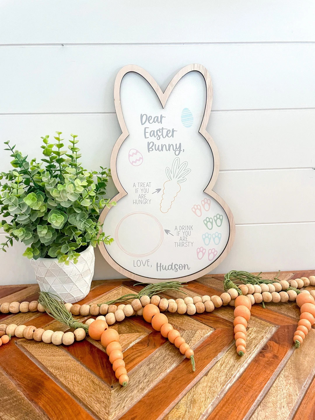 Easter Bunny Tray, Easter Bunny Treat Tray, Personalized Easter Bunny Board, Tray for Easter, Kid... | Etsy (US)