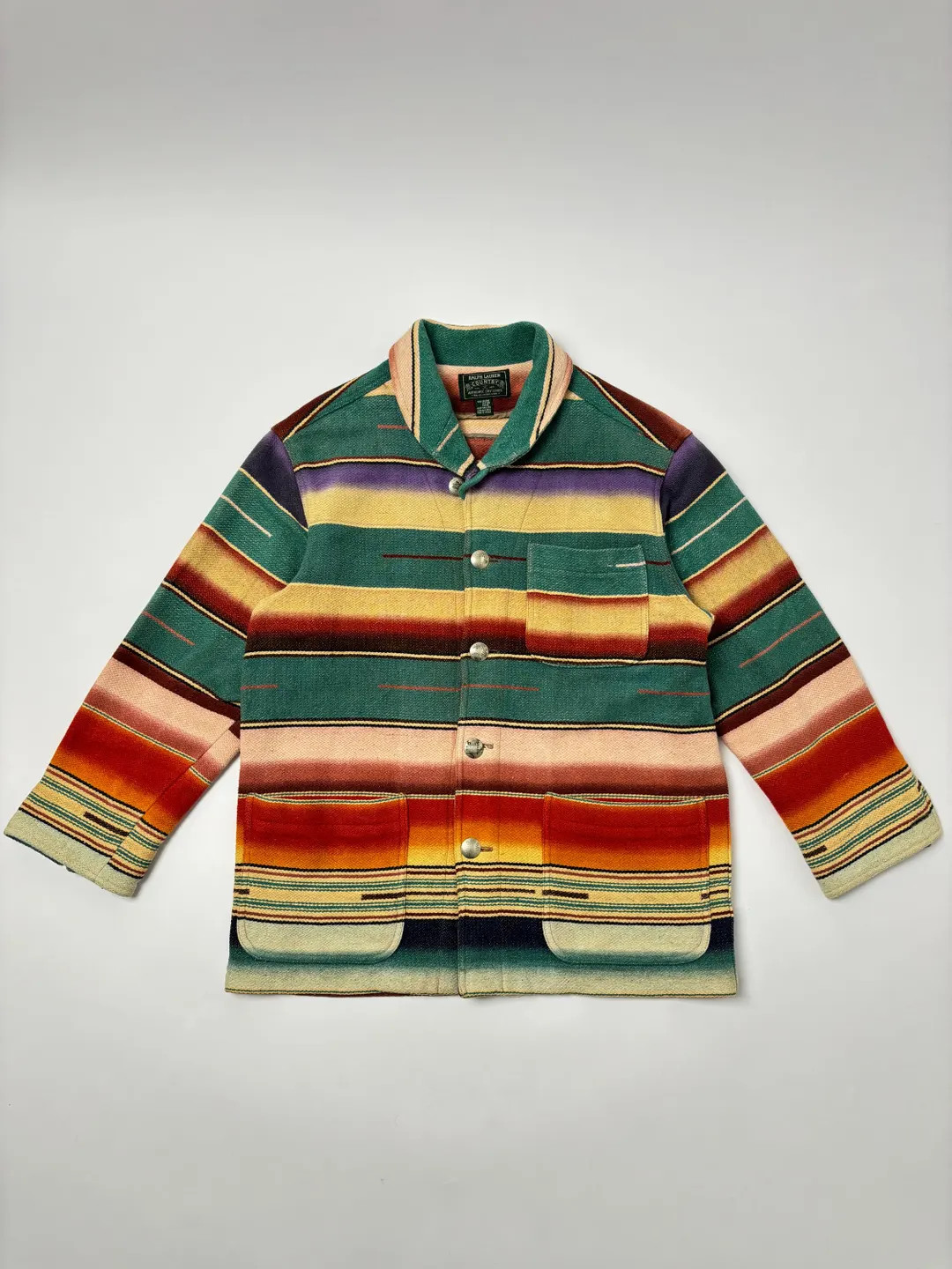 Vintage Ralph Lauren Polo Country Serape Stripe Blanket Jacket – Cotton, Made Italy - Etsy | Etsy (US)