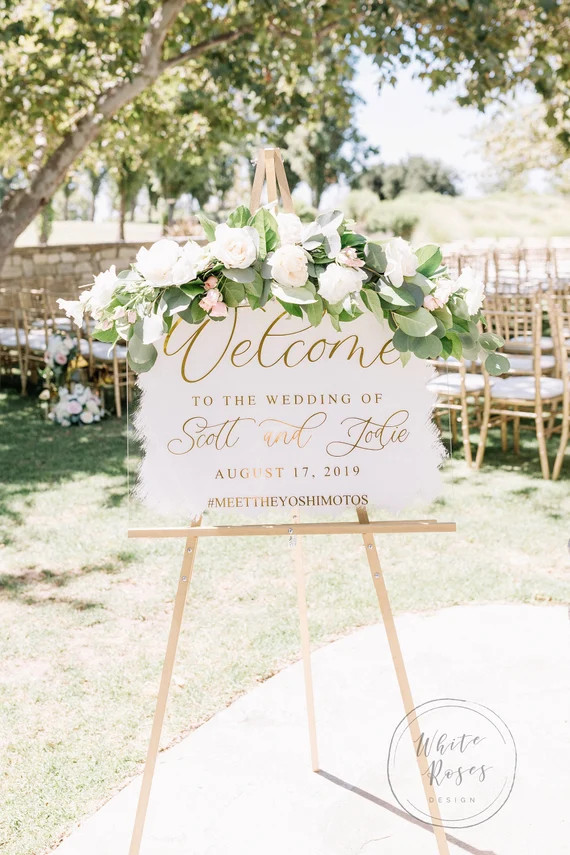 Wedding Welcome Sign Acrylic Wedding Sign Acrylic Wedding Sign Painted Back Acrylic Sign Keepsake... | Etsy (US)