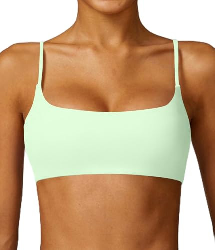 Comper Women's Sports Bra with Thin Straps Stretchy Wirefree Workout Bras Lightweight Workouts Br... | Amazon (US)