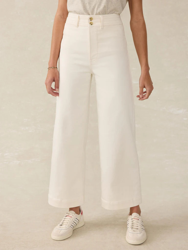 Stretch Terry Harbor Ankle Pant - Egret | Faherty