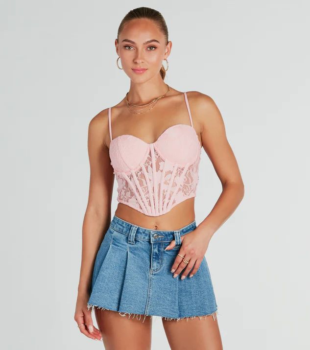 Sultry Details Sheer Floral Lace Corset Top | Windsor Stores